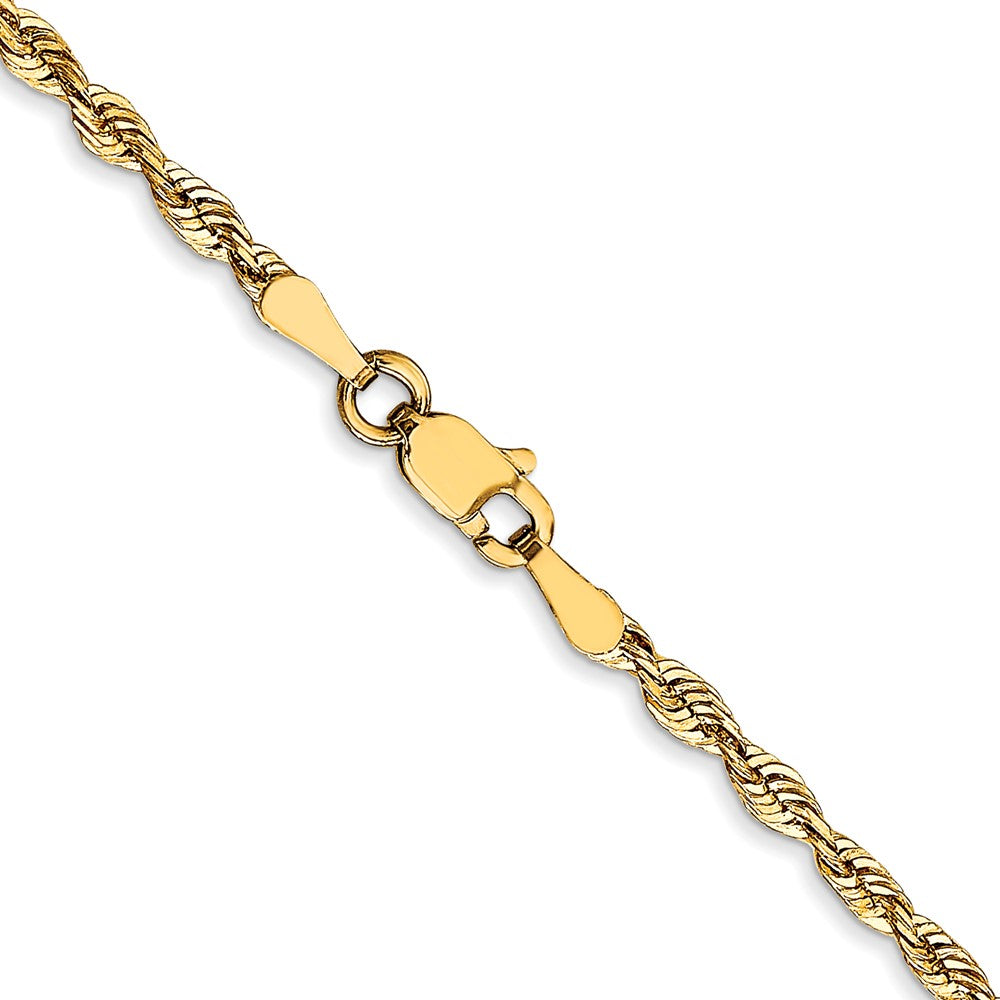 10k Yellow Gold 2.5mm Diamond-Cut Lightweight Rope Chain Necklace