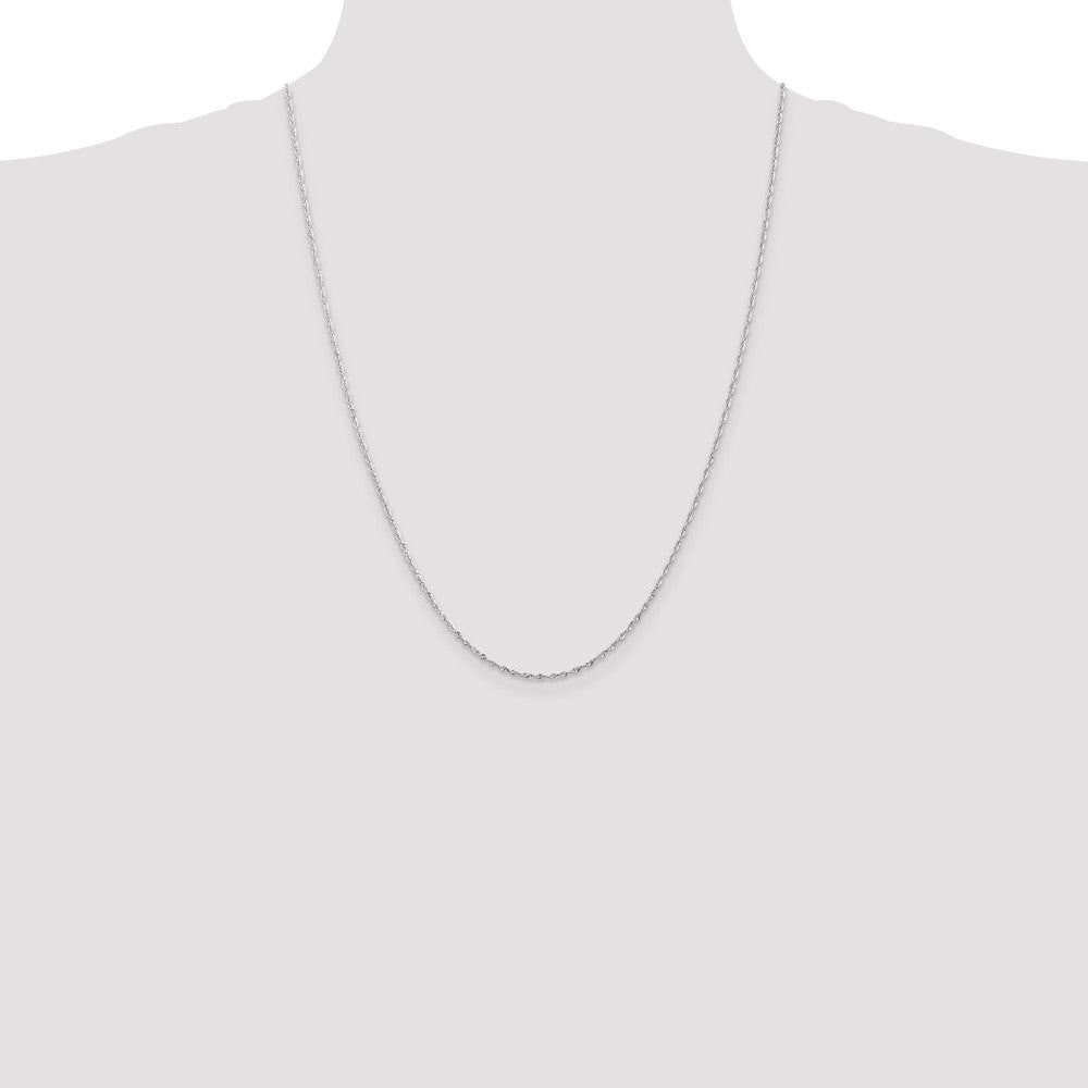 10K White Gold 2.5mm Diamond-Cut Lightweight Rope Chain Necklace