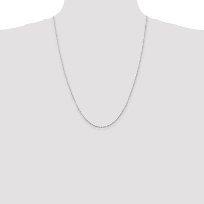 10K White Gold 2.5mm Diamond-Cut Lightweight Rope Chain Necklace