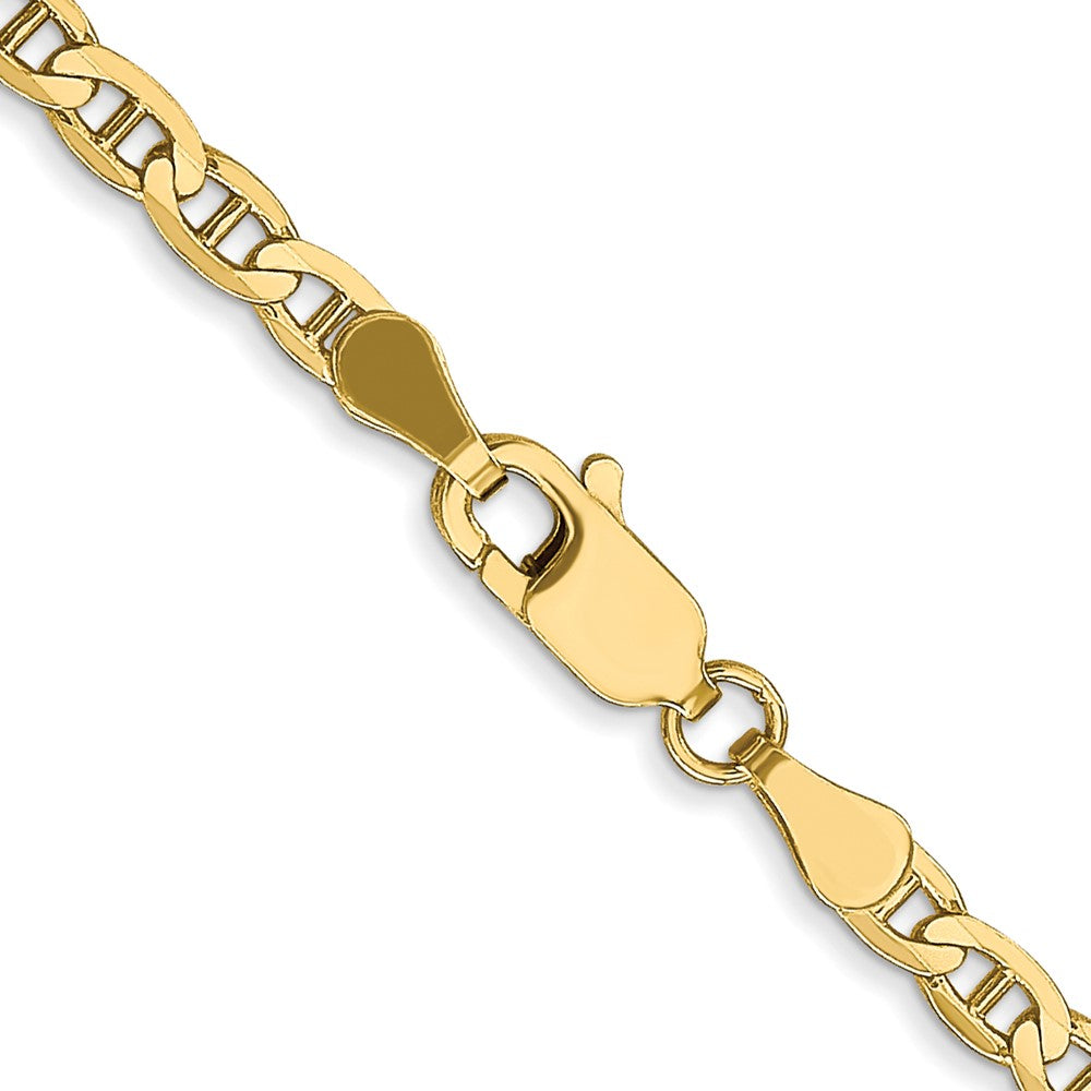 10k Yellow Gold 3mm Concave Anchor Chain Necklace