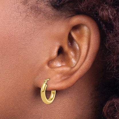 14k Yellow Gold Polished Hoop Earrings