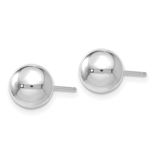 14K White Gold Polished 7mm Ball Stud Earrings