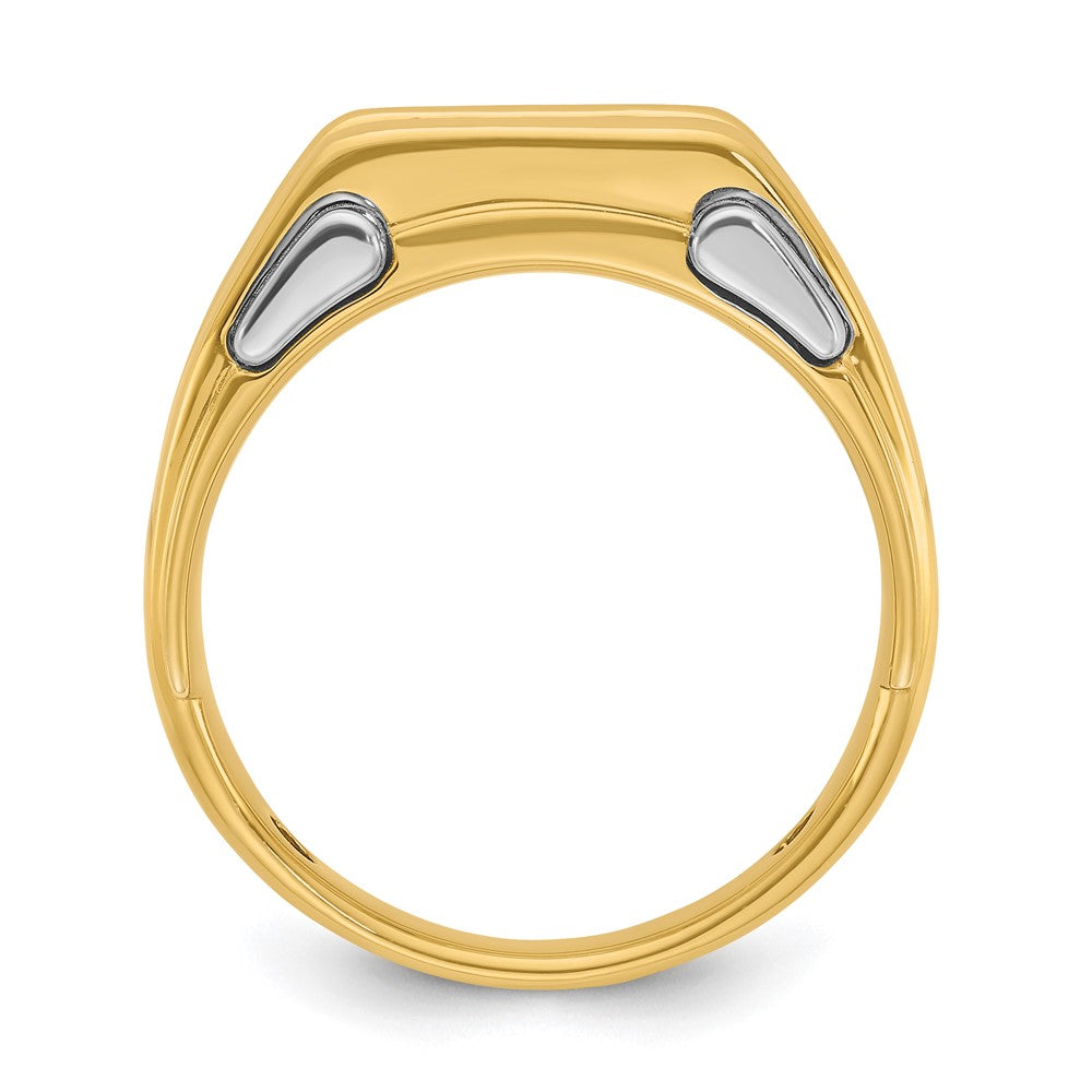 14k Two-tone Gold Men's Polished 3-Stone 1/2 Carat Diamond Ring Size 10