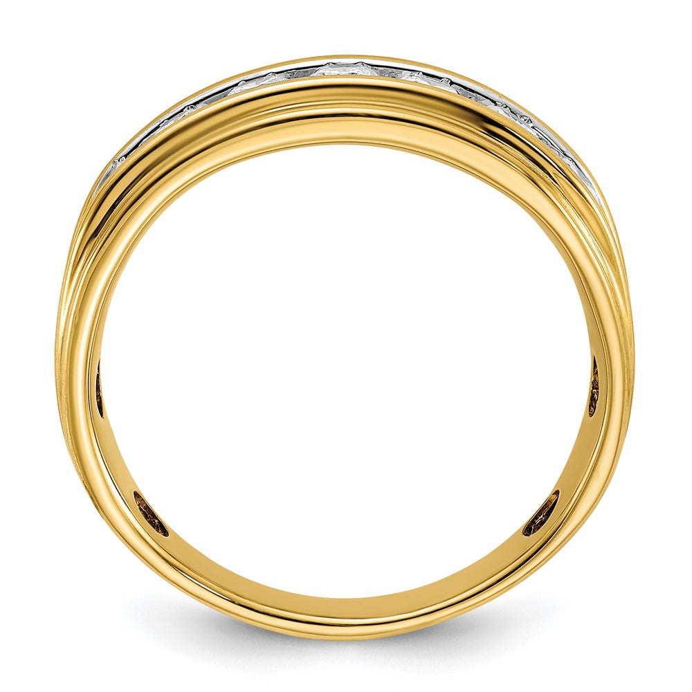 14k Yellow Gold 7/8 Ct Lab Grown Diamond 7 Stone Anniversary Ring VS/SI, G