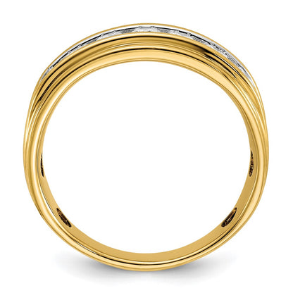 14k Yellow Gold 7/8 Ct Lab Grown Diamond 7 Stone Anniversary Ring VS/SI, G