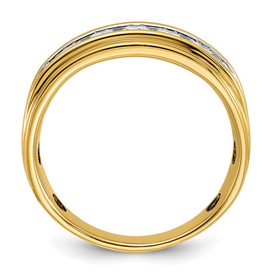 14k Yellow Gold 7/8 Ct Lab Grown Diamond 7 Stone Anniversary Ring VS/SI, G