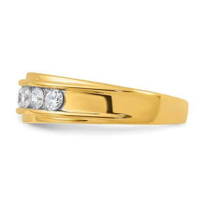 14k Yellow Gold 7/8 Ct Lab Grown Diamond 7 Stone Anniversary Ring VS/SI, G