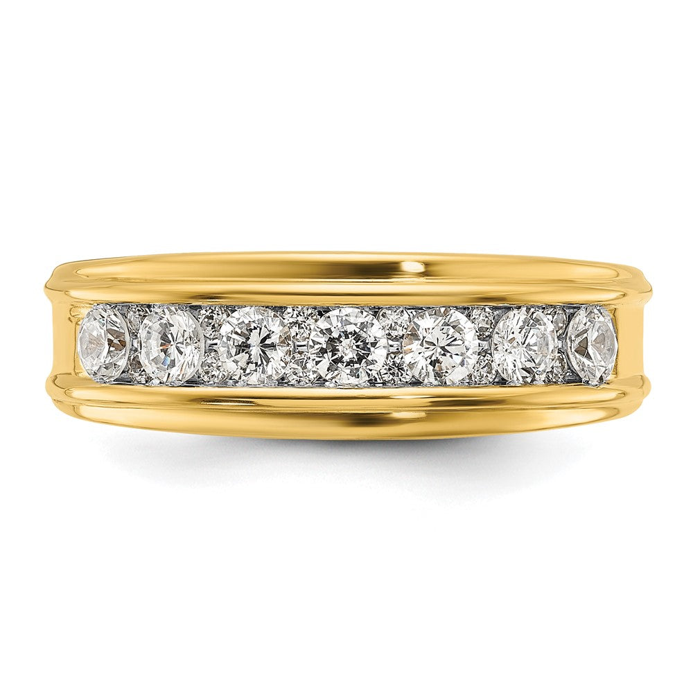 14k Yellow Gold 7/8 Ct Lab Grown Diamond 7 Stone Anniversary Ring VS/SI, G