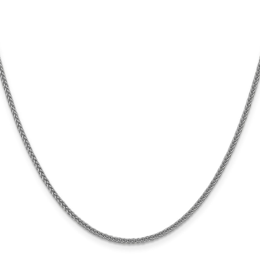 14K White Gold 2mm Semi-Solid 3-Wire Wheat Chain Necklace