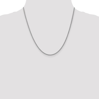14K White Gold 2mm Semi-Solid 3-Wire Wheat Chain Necklace