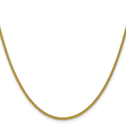 14k Yellow Gold 2mm Semi-Solid 3-Wire Wheat Chain Necklace