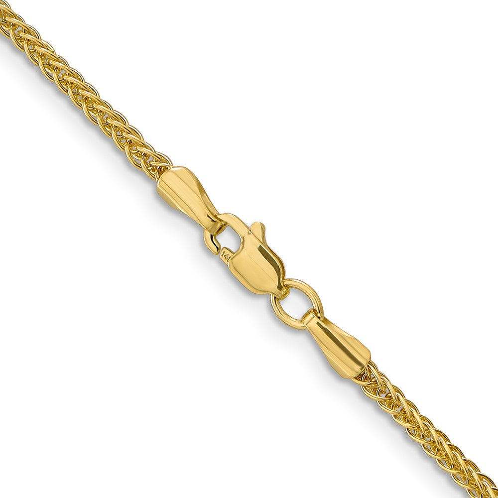 14k Yellow Gold 2mm Semi-Solid 3-Wire Wheat Chain Necklace