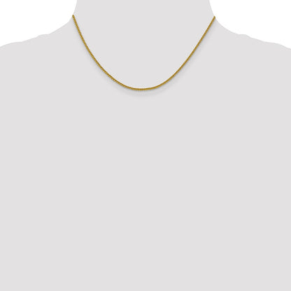 14k Yellow Gold 2mm Semi-Solid 3-Wire Wheat Chain Necklace