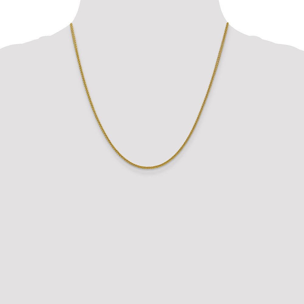 14k Yellow Gold 2mm Semi-Solid 3-Wire Wheat Chain Necklace