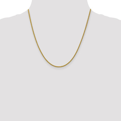 14k Yellow Gold 2mm Semi-Solid 3-Wire Wheat Chain Necklace