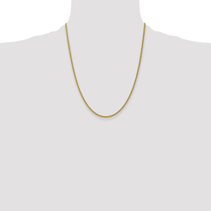 14k Yellow Gold 2mm Semi-Solid 3-Wire Wheat Chain Necklace
