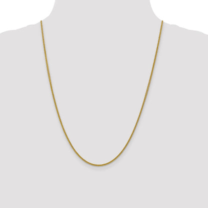 14k Yellow Gold 2mm Semi-Solid 3-Wire Wheat Chain Necklace