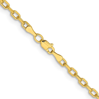 14k Yellow Gold  3mm Semi-Solid Diamond-cut Open Link Cable Chain Necklace