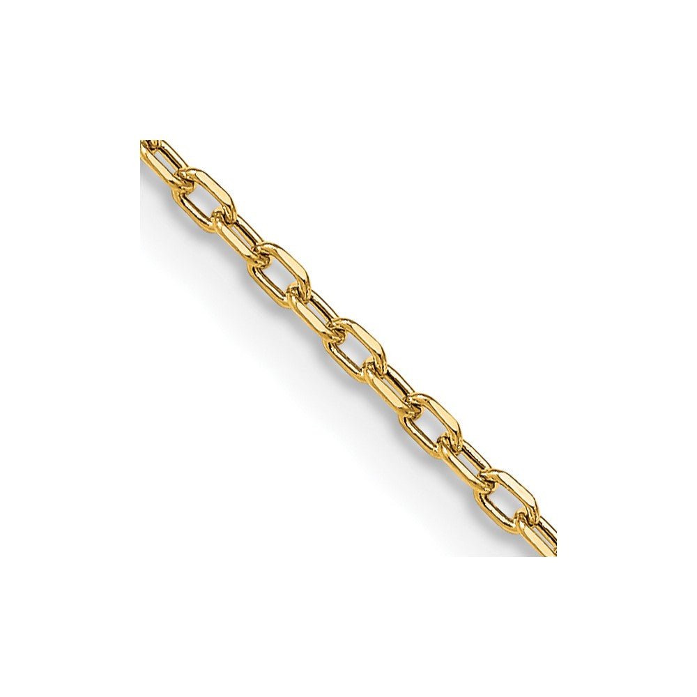 14k Yellow Gold  3mm Semi-Solid Diamond-cut Open Link Cable Chain Necklace