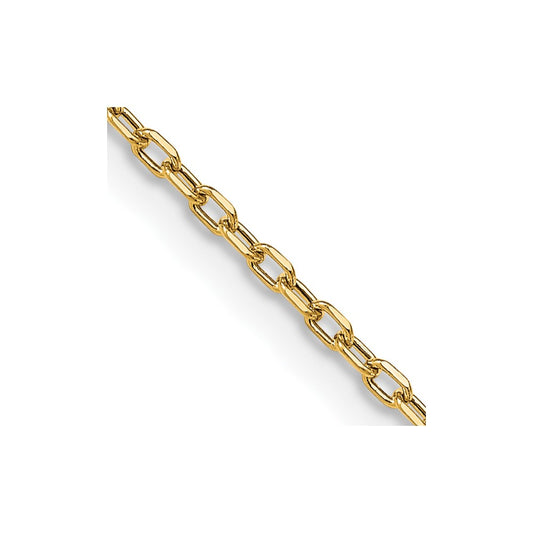 14k Yellow Gold  3mm Semi-Solid Diamond-cut Open Link Cable Chain Necklace