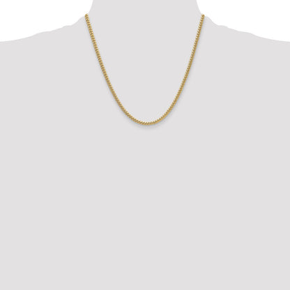 14k Yellow Gold 3.5mm Semi-Solid Miami Cuban Chain Necklace