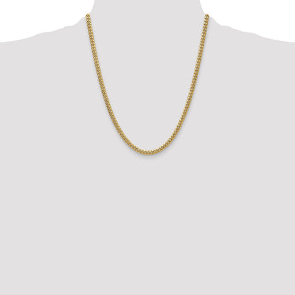 14k Yellow Gold 4.5mm Semi-Solid Miami Cuban Chain Necklace