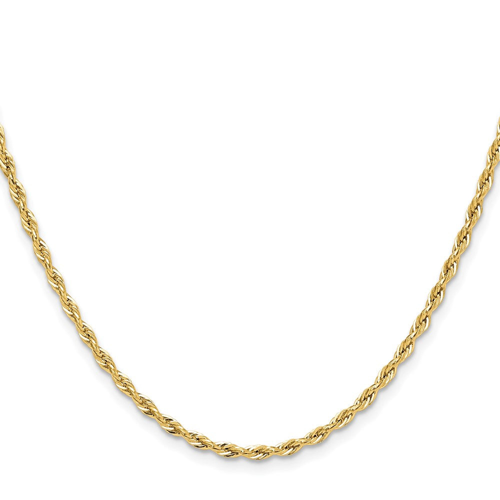 14ky 2.5mm Semi-Solid Rope Chain Necklace