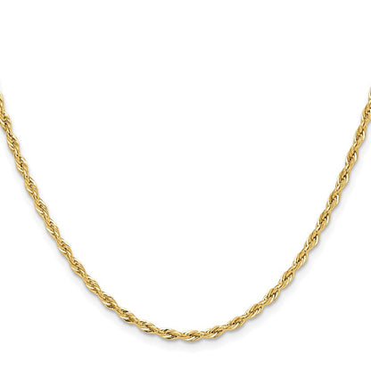14ky 2.5mm Semi-Solid Rope Chain Necklace