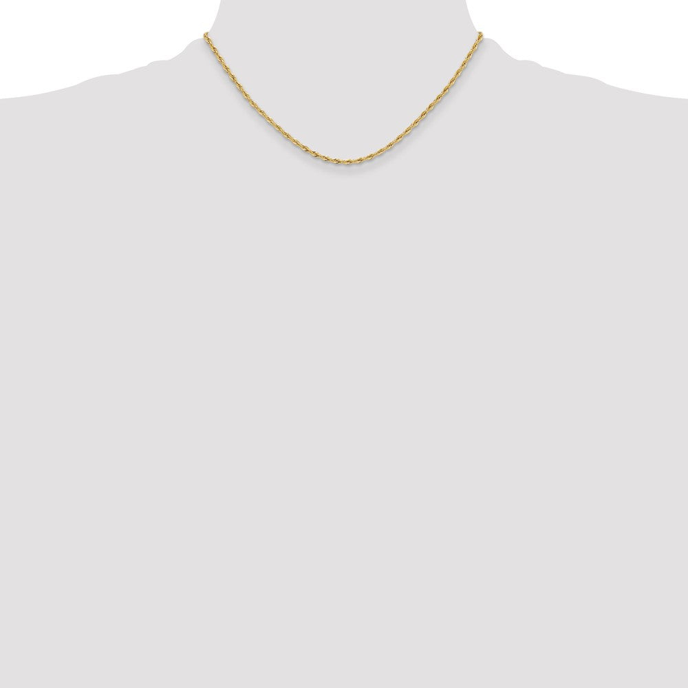 14ky 2.5mm Semi-Solid Rope Chain Necklace