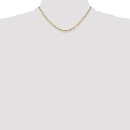14ky 2.5mm Semi-Solid Rope Chain Necklace