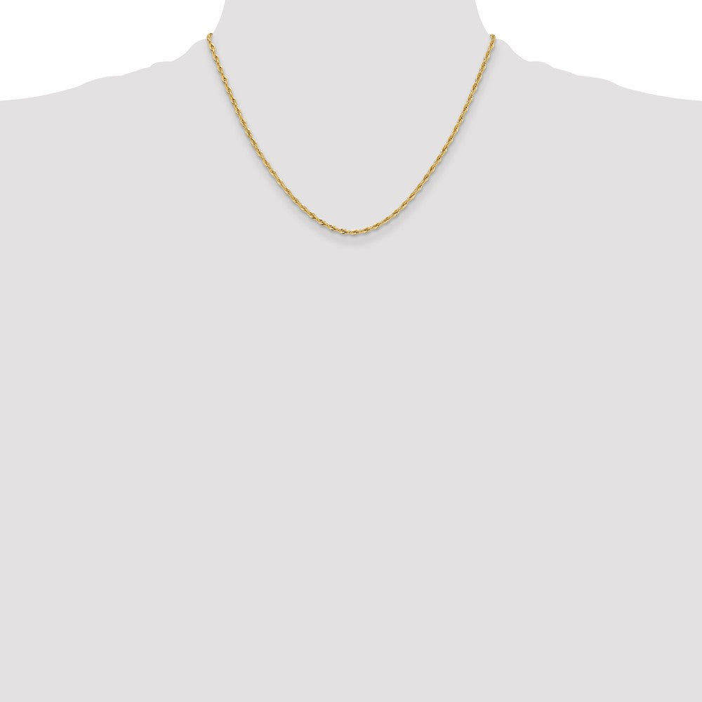 14ky 2.5mm Semi-Solid Rope Chain Necklace