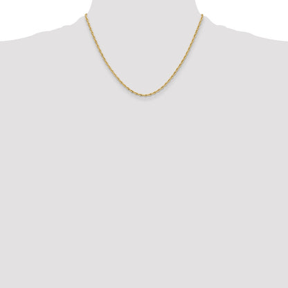 14ky 2.5mm Semi-Solid Rope Chain Necklace