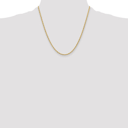 14ky 2.5mm Semi-Solid Rope Chain Necklace
