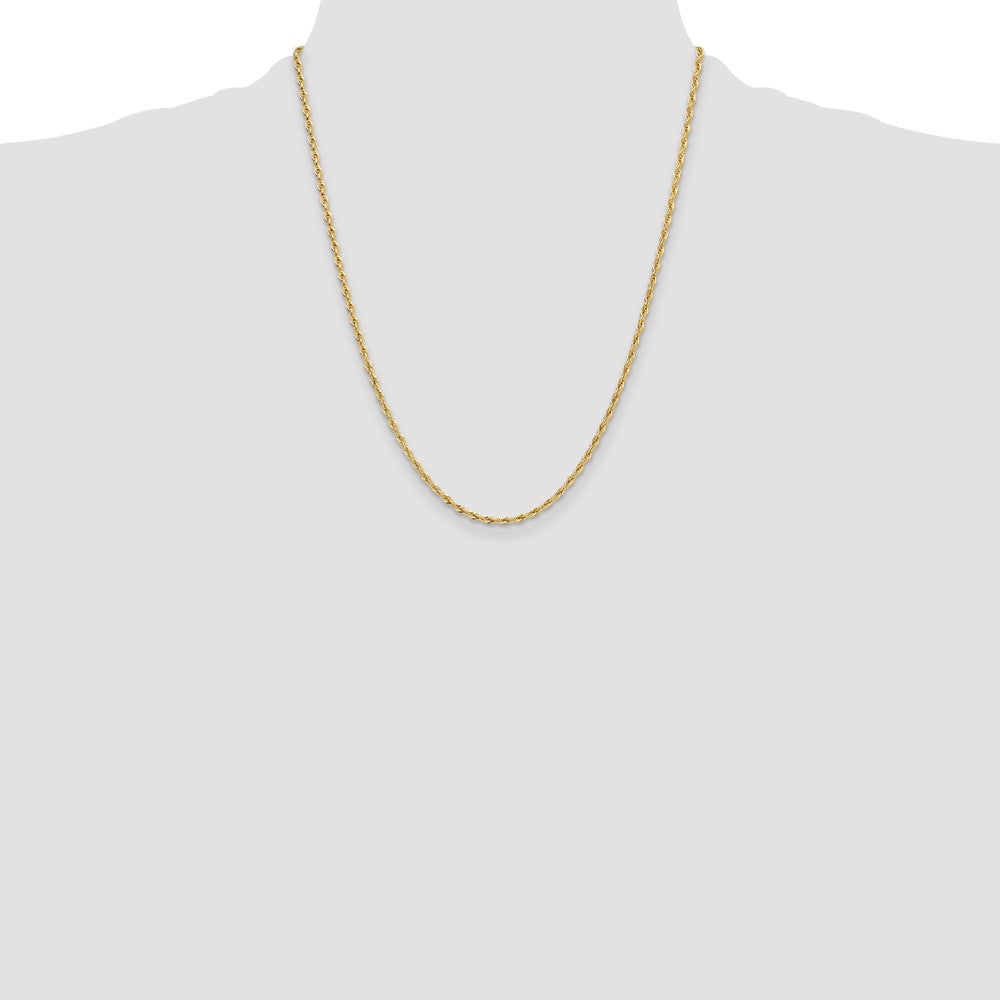 14ky 2.5mm Semi-Solid Rope Chain Necklace