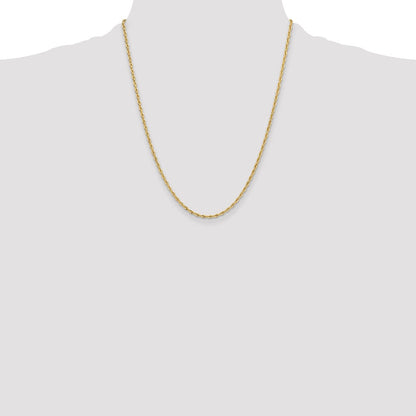 14ky 2.5mm Semi-Solid Rope Chain Necklace