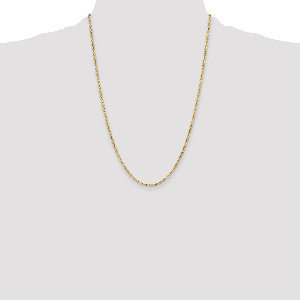 14ky 2.5mm Semi-Solid Rope Chain Necklace
