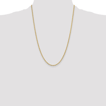 14ky 2.5mm Semi-Solid Rope Chain Necklace