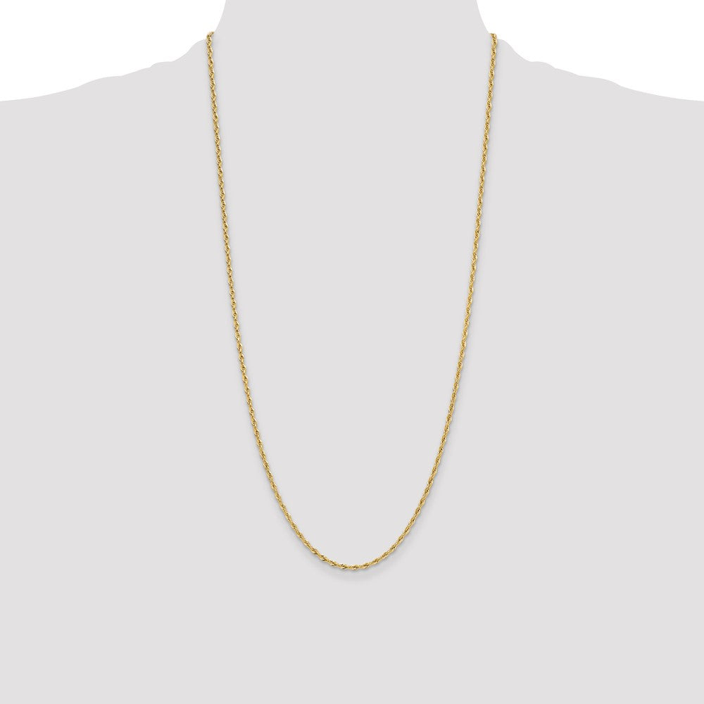 14ky 2.5mm Semi-Solid Rope Chain Necklace