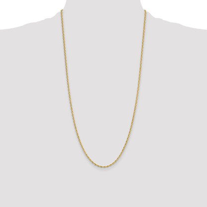 14ky 2.5mm Semi-Solid Rope Chain Necklace