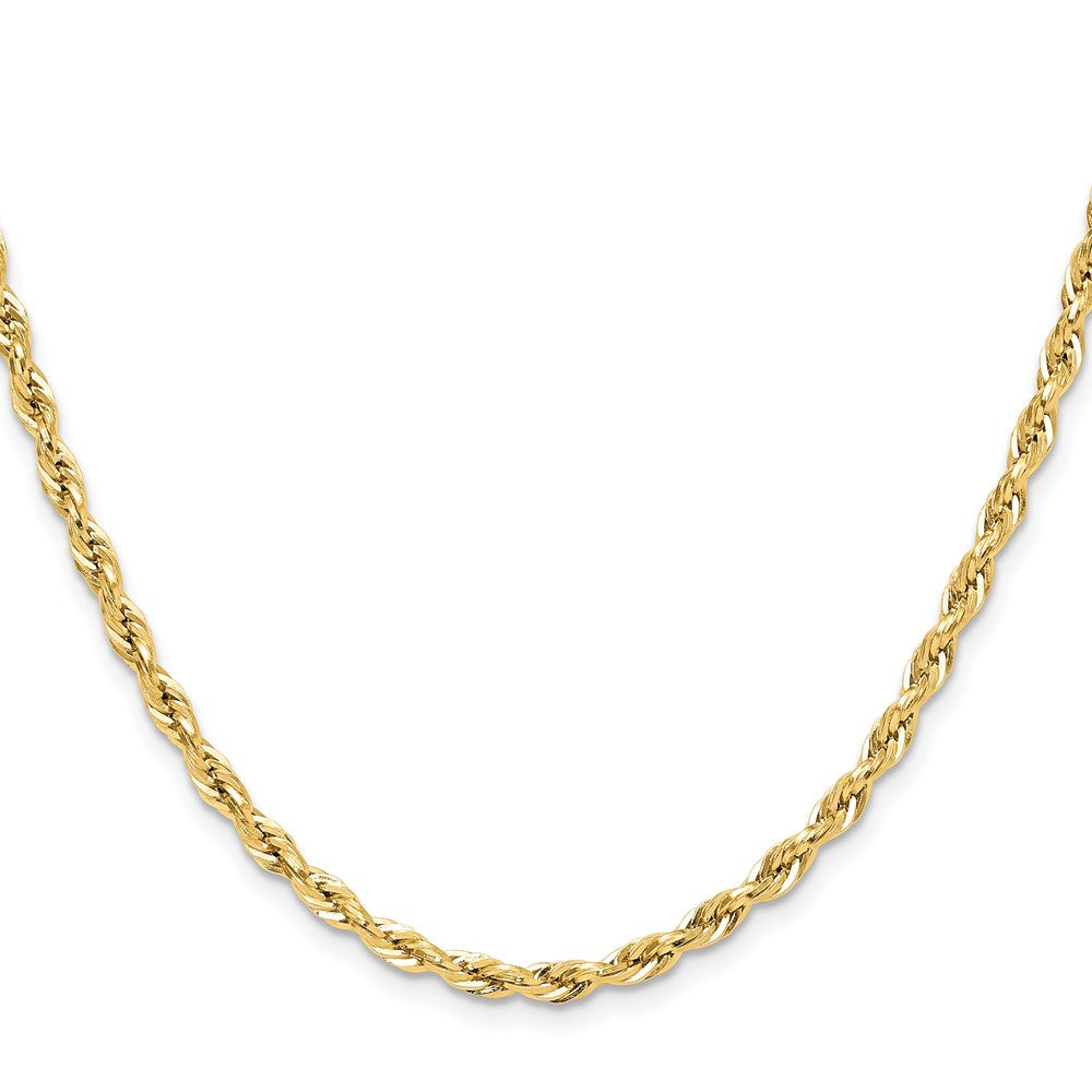 14ky 3.5mm Semi-Solid Rope Chain Necklace