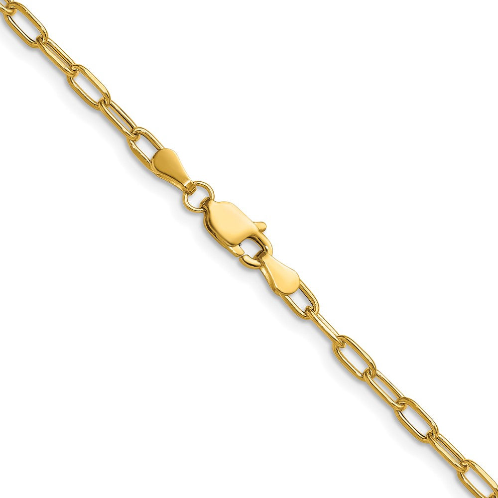 14k Yellow Gold 3.0mm Semi-Solid Beveled Paperclip Chain Necklace
