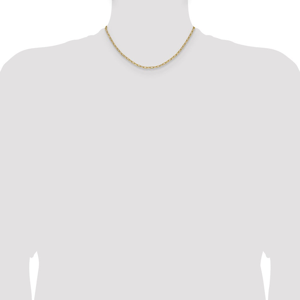 14k Yellow Gold 3.0mm Semi-Solid Beveled Paperclip Chain Necklace