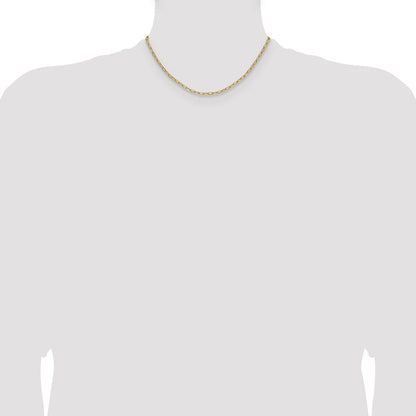 14k Yellow Gold 3.0mm Semi-Solid Beveled Paperclip Chain Necklace