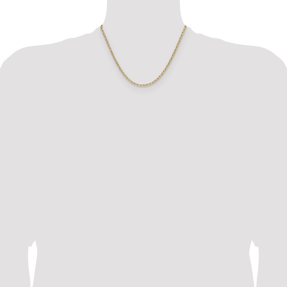 14k Yellow Gold 3.0mm Semi-Solid Beveled Paperclip Chain Necklace