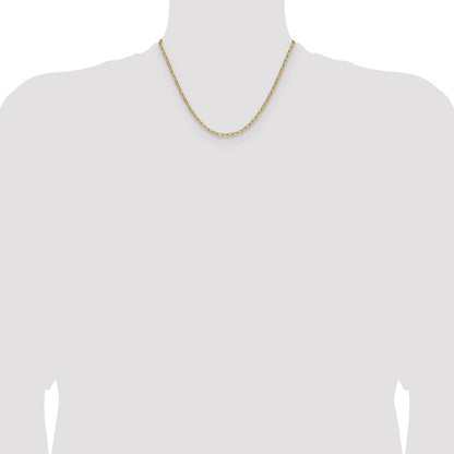 14k Yellow Gold 3.0mm Semi-Solid Beveled Paperclip Chain Necklace