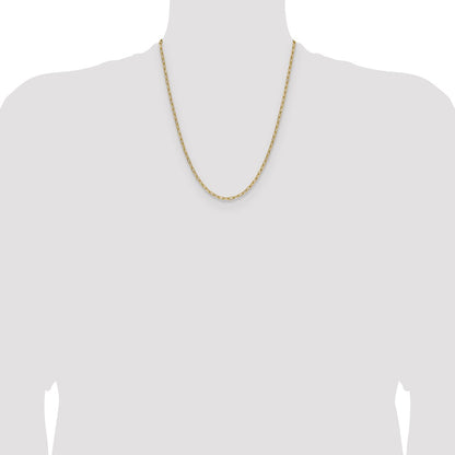 14k Yellow Gold 3.0mm Semi-Solid Beveled Paperclip Chain Necklace