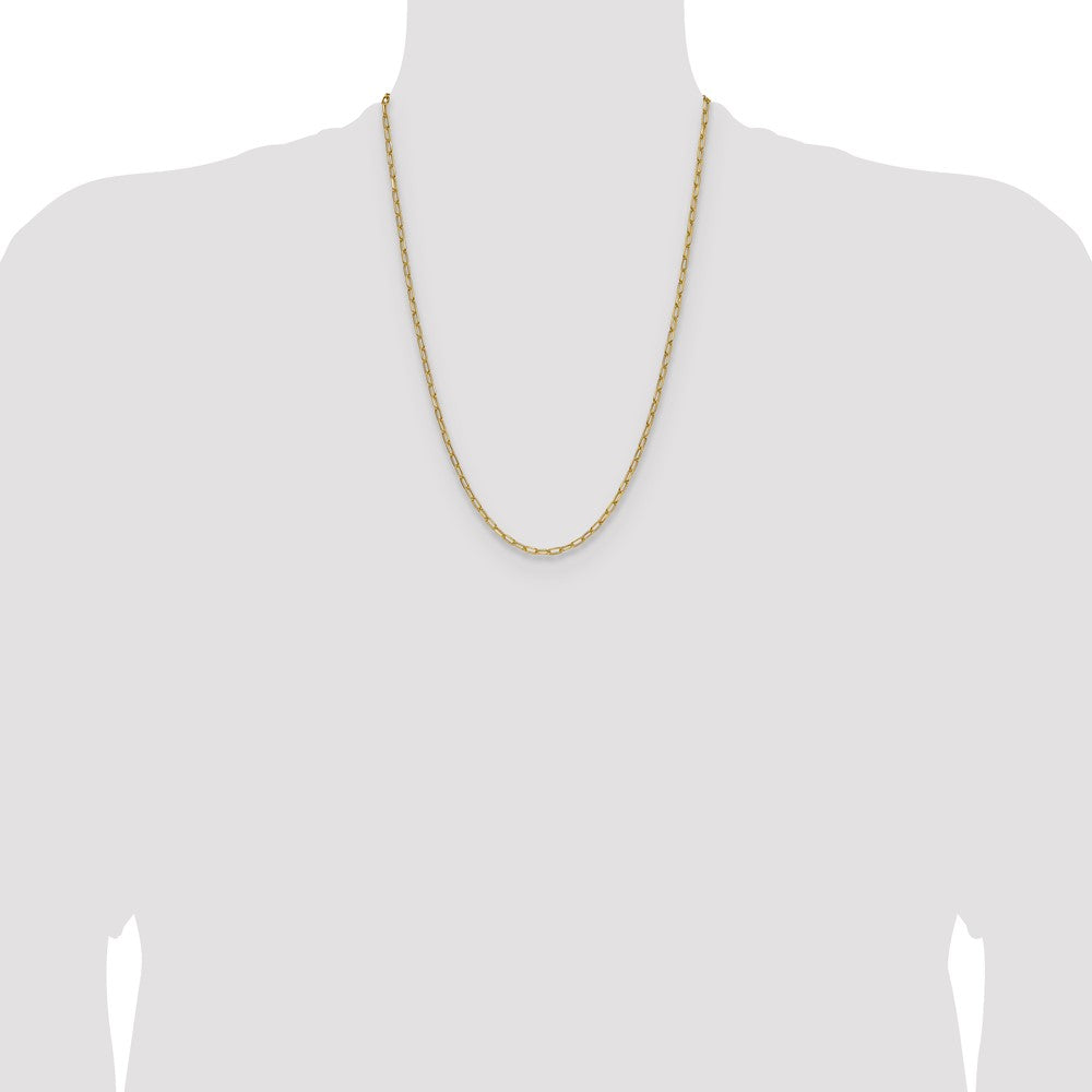 14k Yellow Gold 3.0mm Semi-Solid Beveled Paperclip Chain Necklace