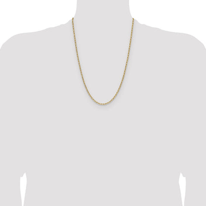 14k Yellow Gold 3.0mm Semi-Solid Beveled Paperclip Chain Necklace
