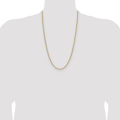 14k Yellow Gold 3.0mm Semi-Solid Beveled Paperclip Chain Necklace