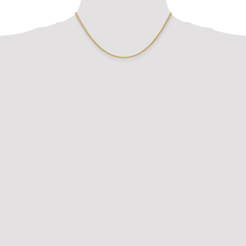 14k Yellow Gold 2mm Semi-Solid Wheat Chain Necklace